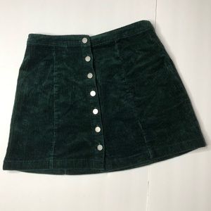 Forever21 Green Corduroy Mini Skirt